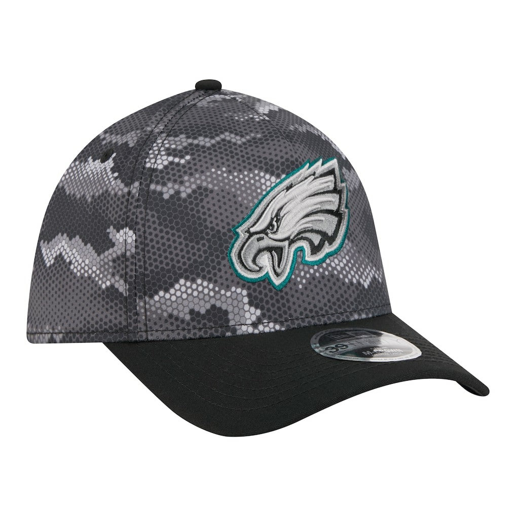 Philadelphia Eagles New Era Camo A-Frame 39THIRTY Flex Hat Black - NFL
