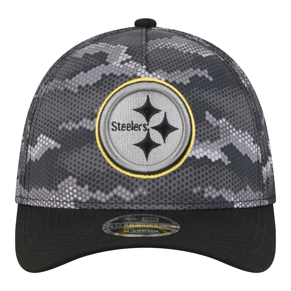 Pittsburgh Steelers New Era Camo A-Frame 39THIRTY Flex Hat Black - NFL