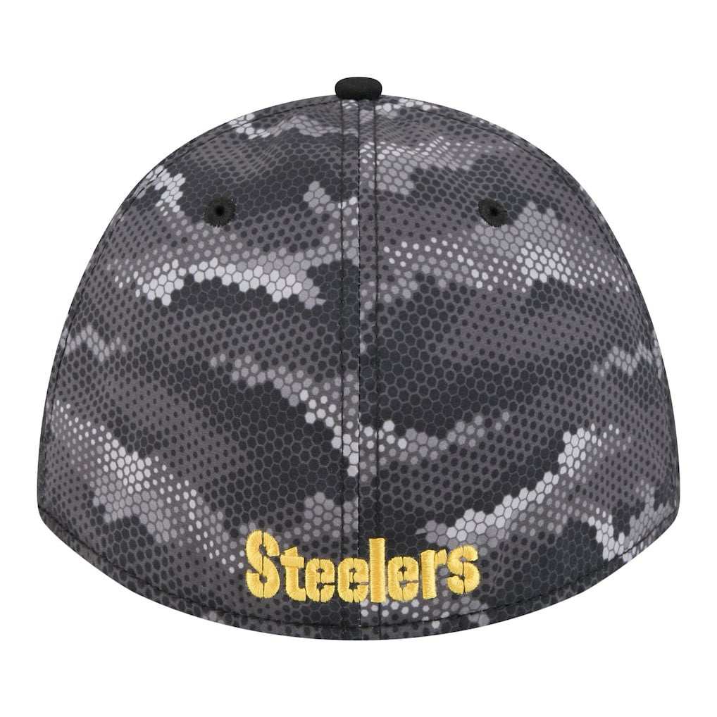 Pittsburgh Steelers New Era Camo A-Frame 39THIRTY Flex Hat Black - NFL