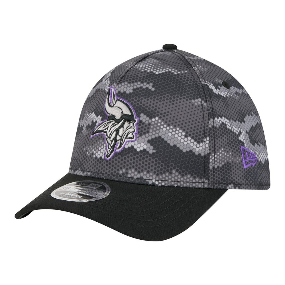 Minnesota Vikings New Era Camo A-Frame 39THIRTY Flex Hat Black - NFL