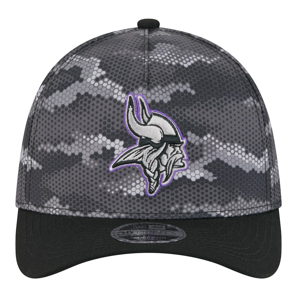 Minnesota Vikings New Era Camo A-Frame 39THIRTY Flex Hat Black - NFL