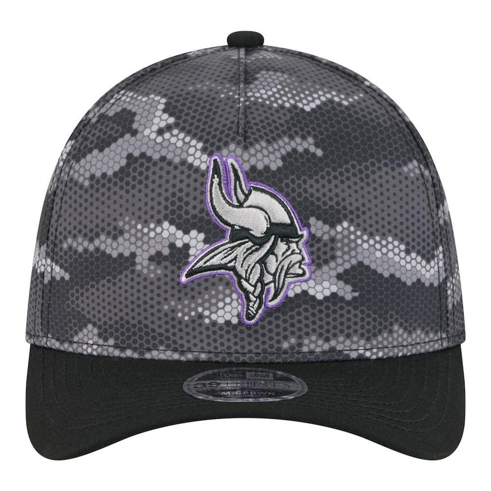 Minnesota Vikings New Era Camo A-Frame 39THIRTY Flex Hat Black - NFL