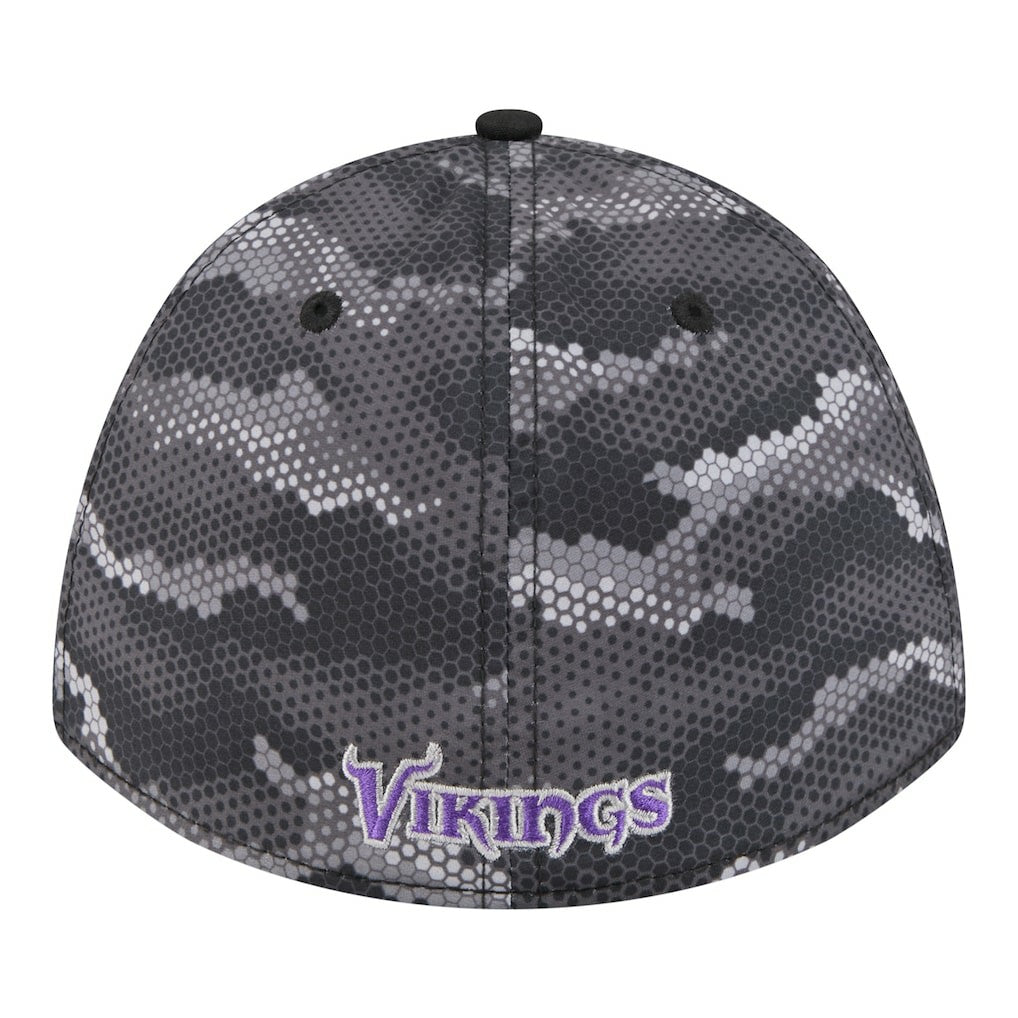 Minnesota Vikings New Era Camo A-Frame 39THIRTY Flex Hat Black - NFL