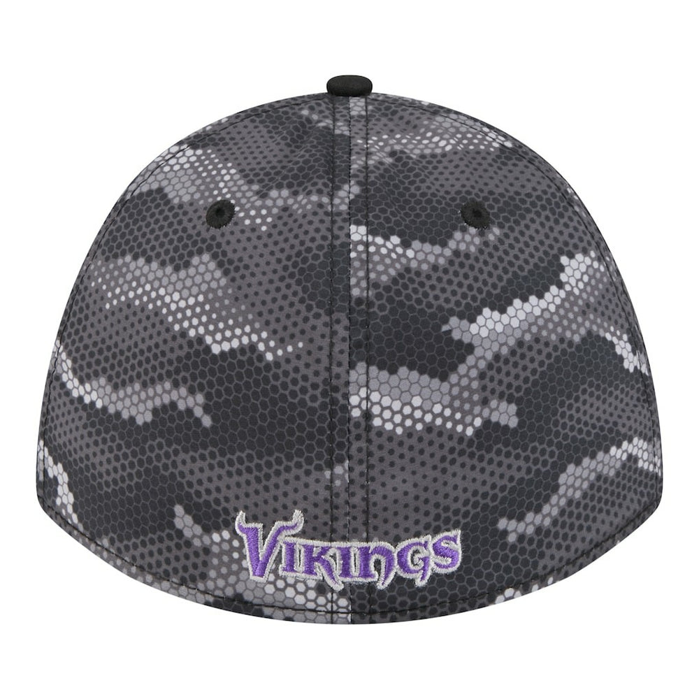 Minnesota Vikings New Era Camo A-Frame 39THIRTY Flex Hat Black - NFL