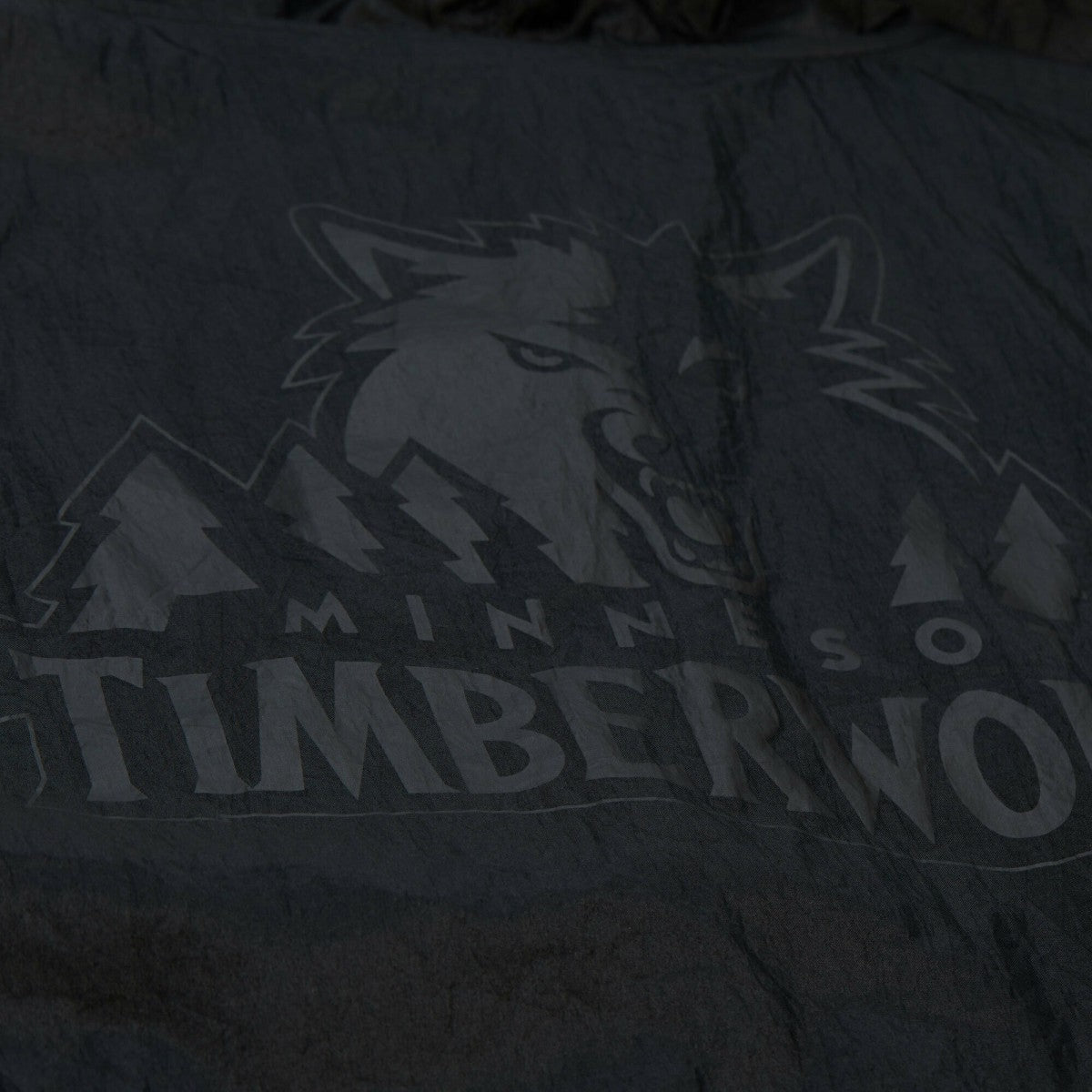 Mitchell & Ness - Minnesota Timberwolves Playmaker Full-Zip Hooded Windbreaker Jacket - Black