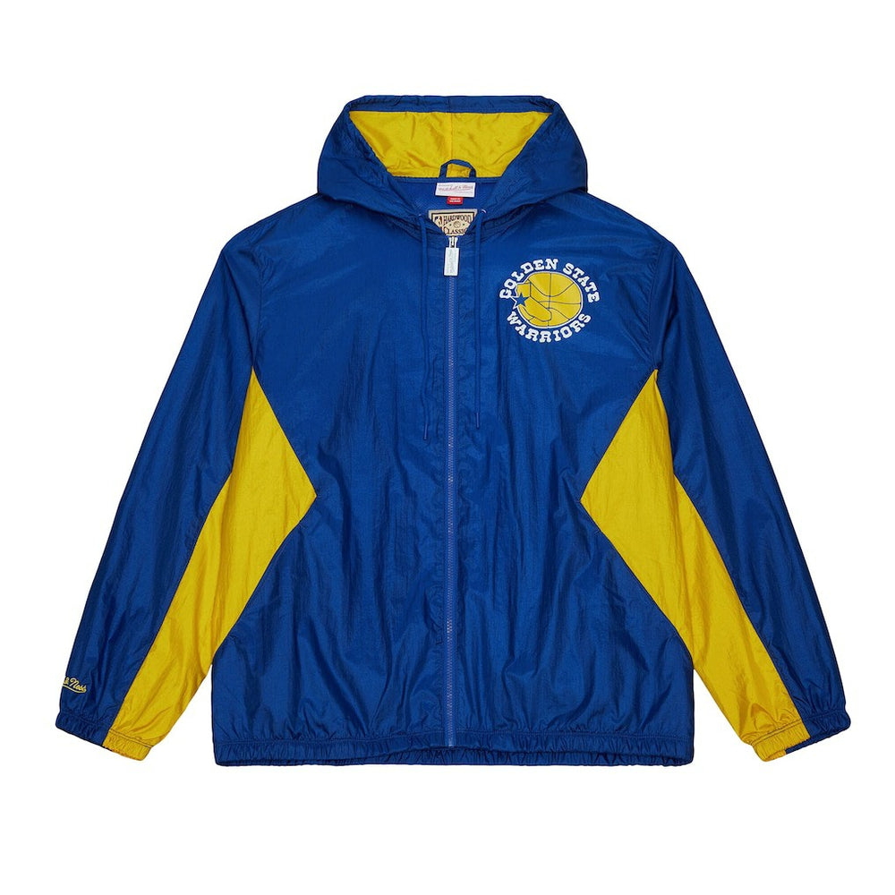 Mitchell & Ness - Golden State Warriors Playmaker Full-Zip Hooded Windbreaker Jacket - Royal