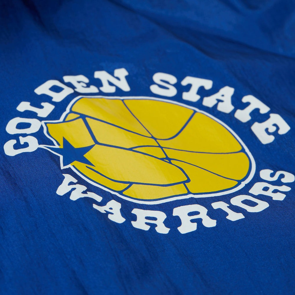 Mitchell & Ness - Golden State Warriors Playmaker Full-Zip Hooded Windbreaker Jacket - Royal