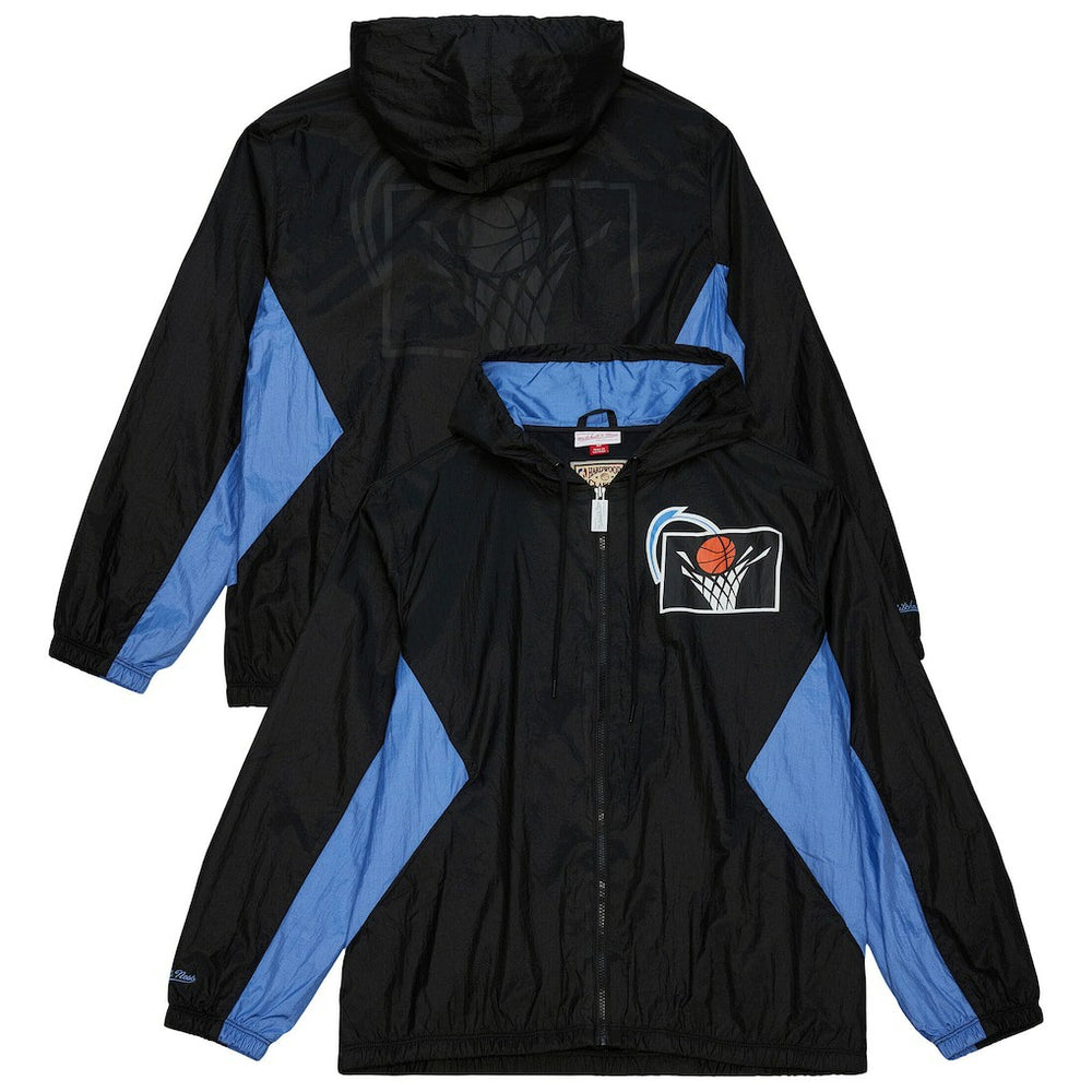 Mitchell & Ness - Cleveland Cavaliers Playmaker Full-Zip Hooded Windbreaker Jacket - Black