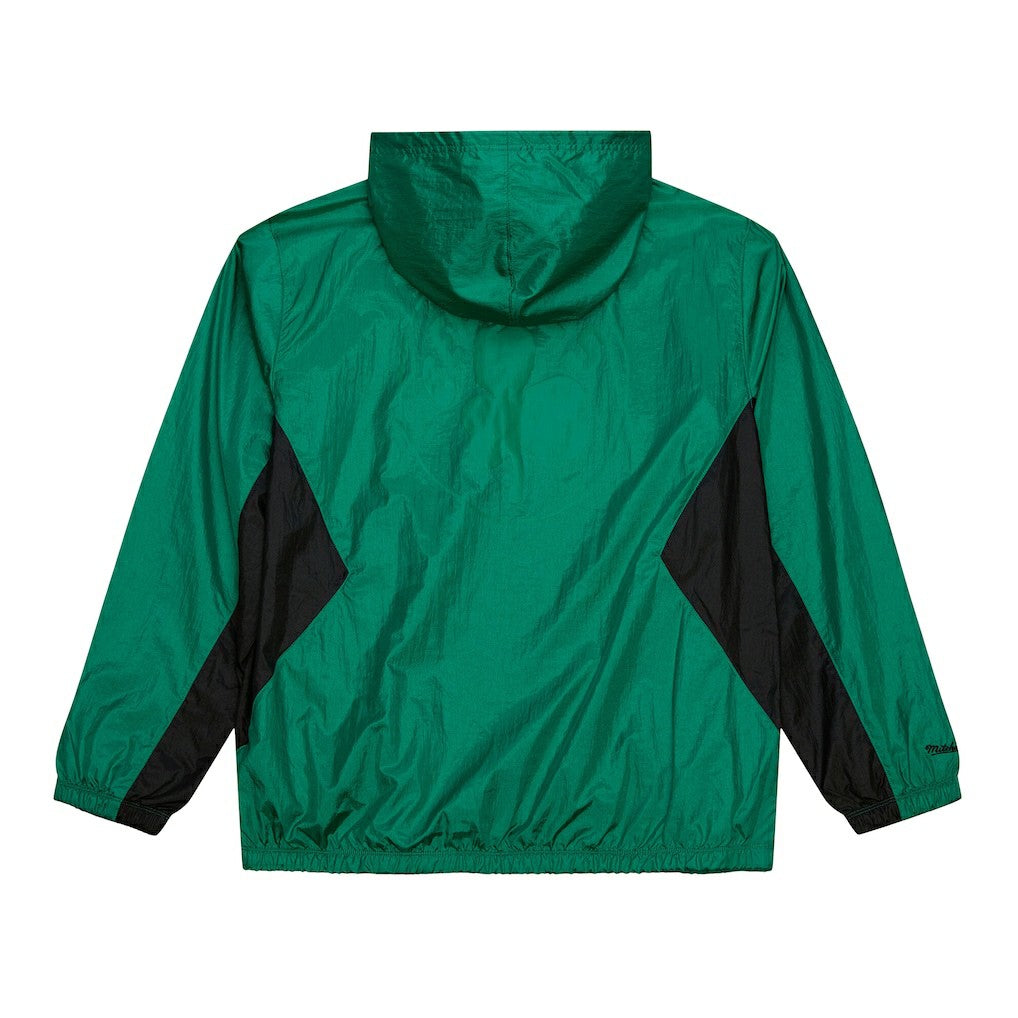 Mitchell & Ness - Boston Celtics Playmaker Full-Zip Hooded Windbreaker Jacket - Kelly Green