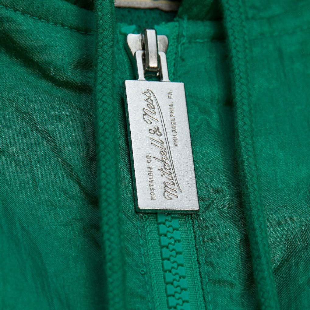 Mitchell & Ness - Boston Celtics Playmaker Full-Zip Hooded Windbreaker Jacket - Kelly Green