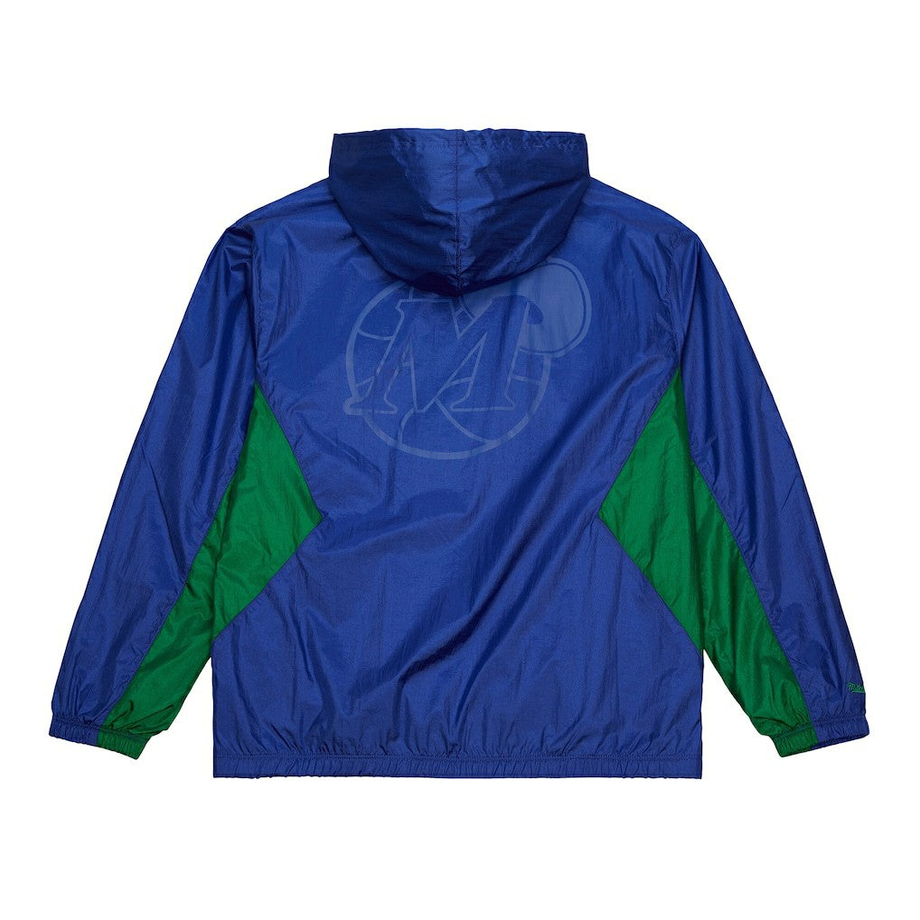Mitchell & Ness - Dallas Mavericks Playmaker Full-Zip Hooded Windbreaker Jacket - Blue