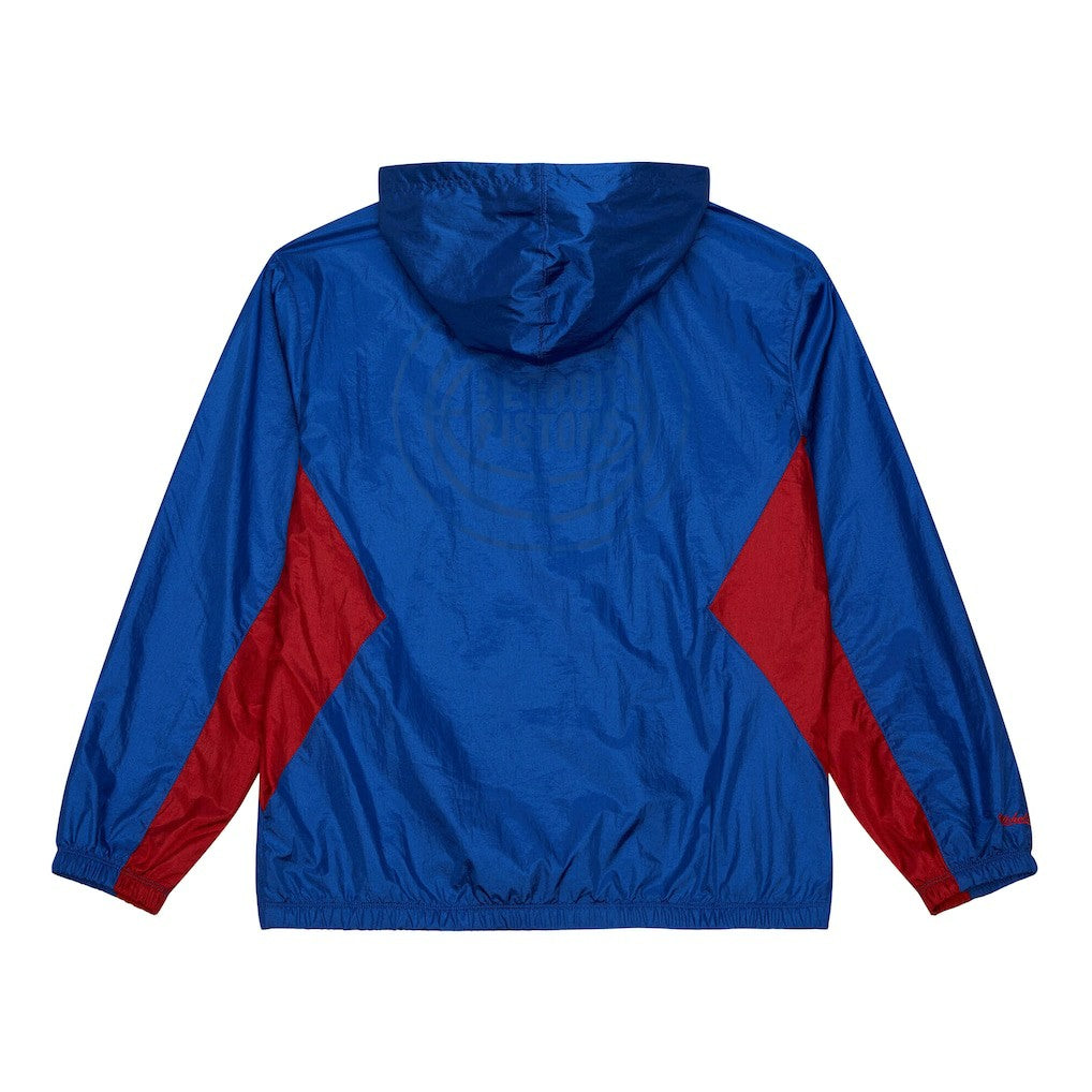 Mitchell & Ness - Detroit Pistons Playmaker Full-Zip Hooded Windbreaker Jacket - Blue