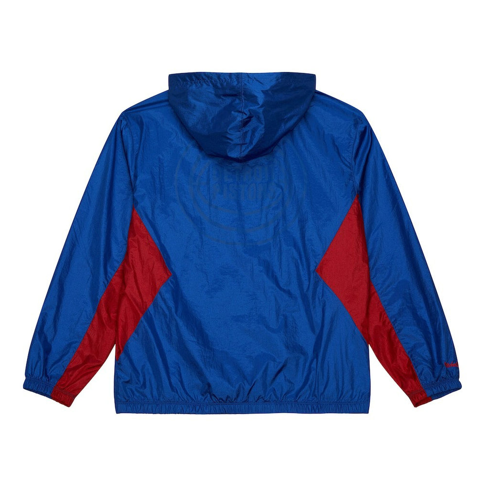 Mitchell & Ness - Detroit Pistons Playmaker Full-Zip Hooded Windbreaker Jacket - Blue