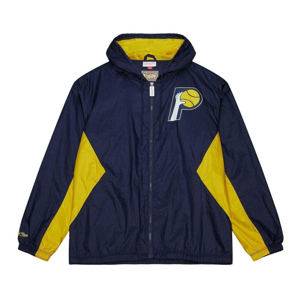 Mitchell & Ness - Indiana Pacers Playmaker Full-Zip Hooded Windbreaker Jacket - Navy