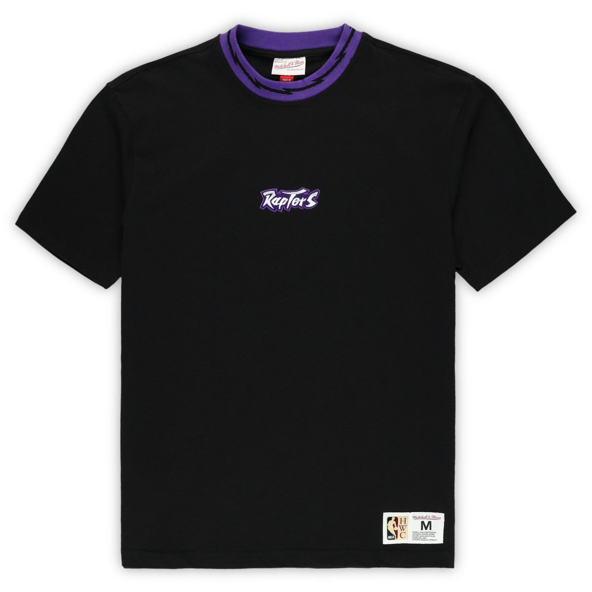 Mitchell & Ness - Toronto Raptors Unisex Playmaker Vintage Logo T-Shirt - Black