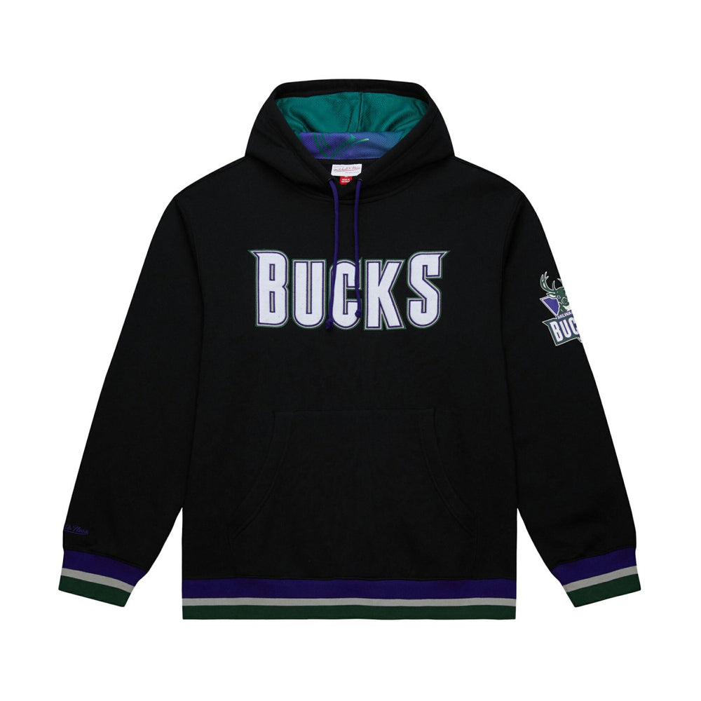 Mitchell & Ness - Milwaukee Bucks Unisex Vintage Heavyweight Hoodie - Black
