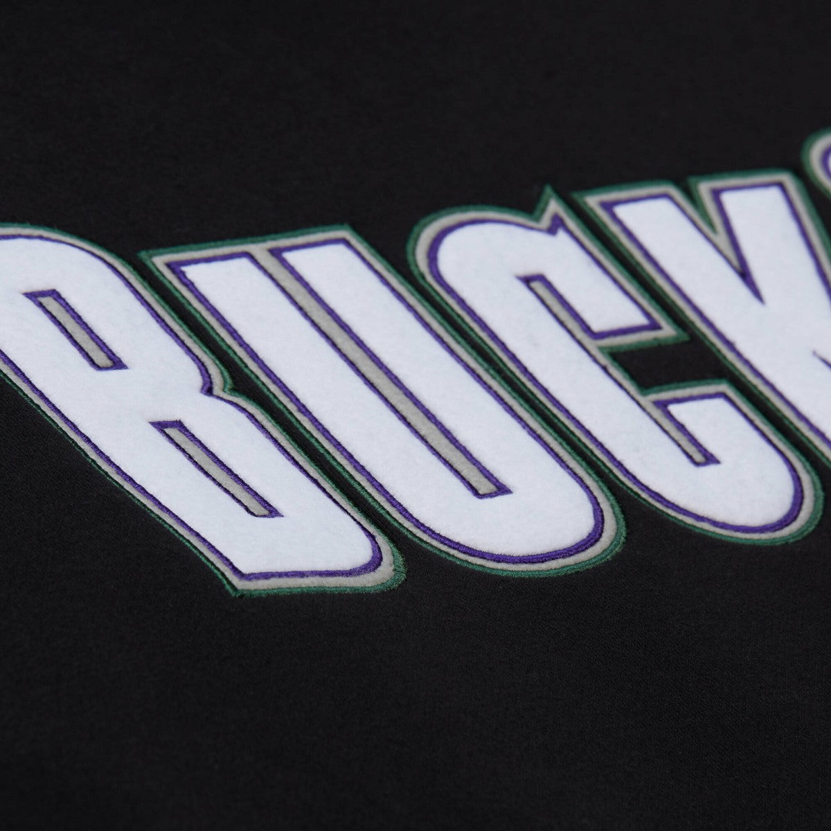 Mitchell & Ness - Milwaukee Bucks Unisex Vintage Heavyweight Hoodie - Black