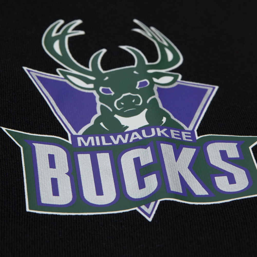 Mitchell & Ness - Milwaukee Bucks Unisex Vintage Heavyweight Hoodie - Black