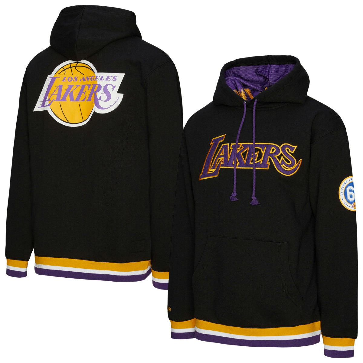 Mitchell & Ness - Los Angeles Lakers Unisex Vintage Heavyweight Hoodie - Black