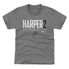 NBA - Dylan Harper San Antonio Spurs 500 Level Youth Elite Name & Number T-Shirt - Heather Gray