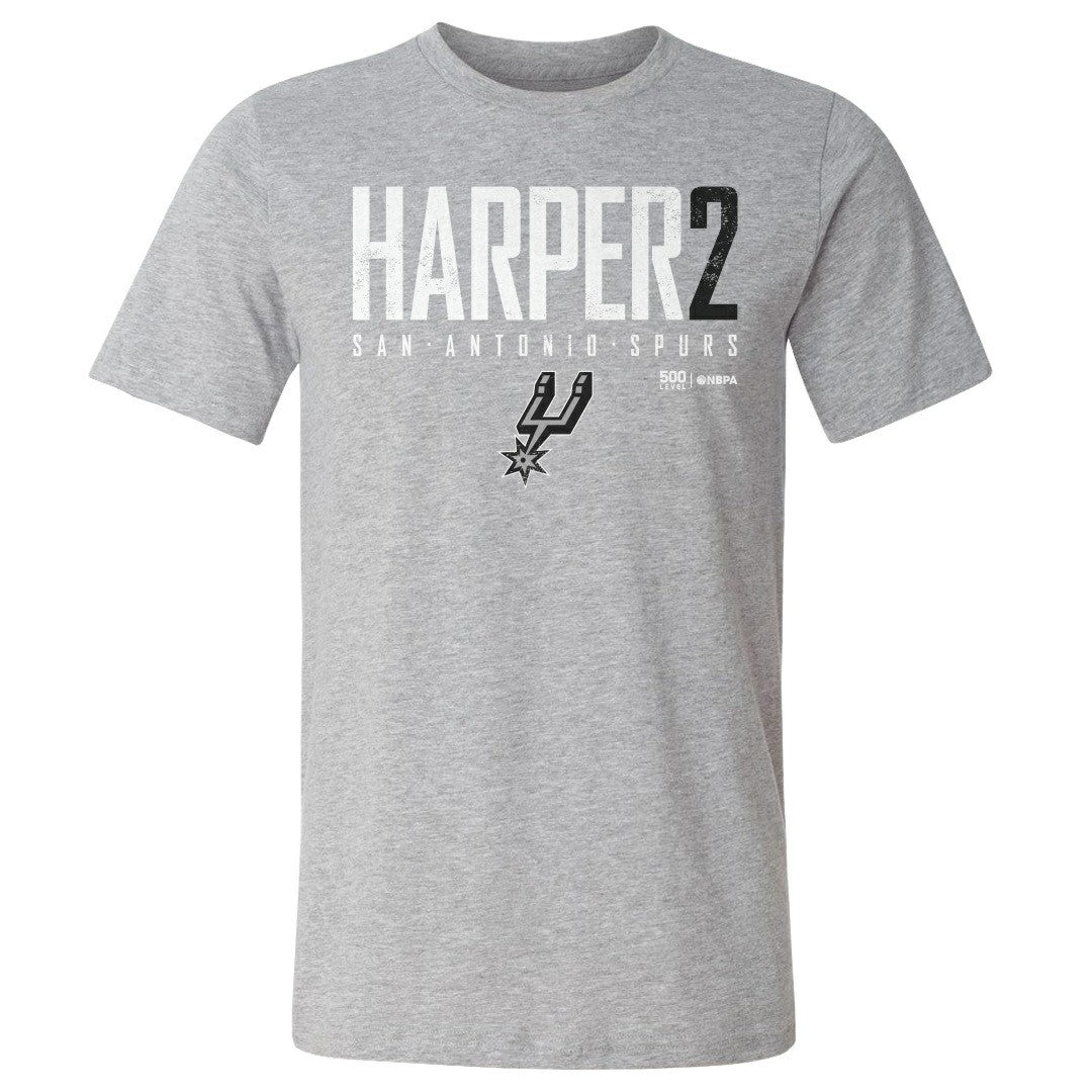 NBA - Dylan Harper San Antonio Spurs 500 Level Elite T-Shirt - Heather Gray