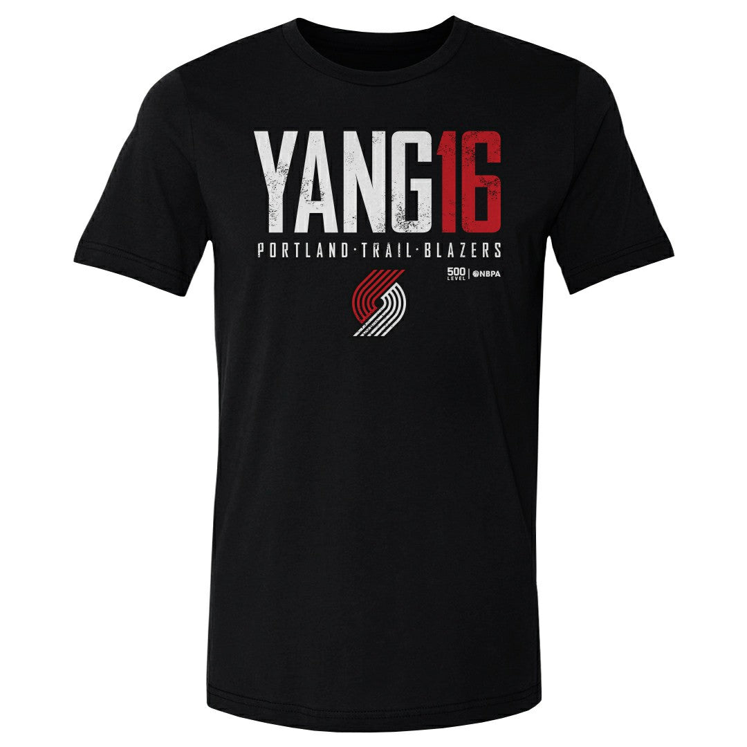 NBA - Yang Hansen Portland Trail Blazers 500 Level Elite T-Shirt - Black