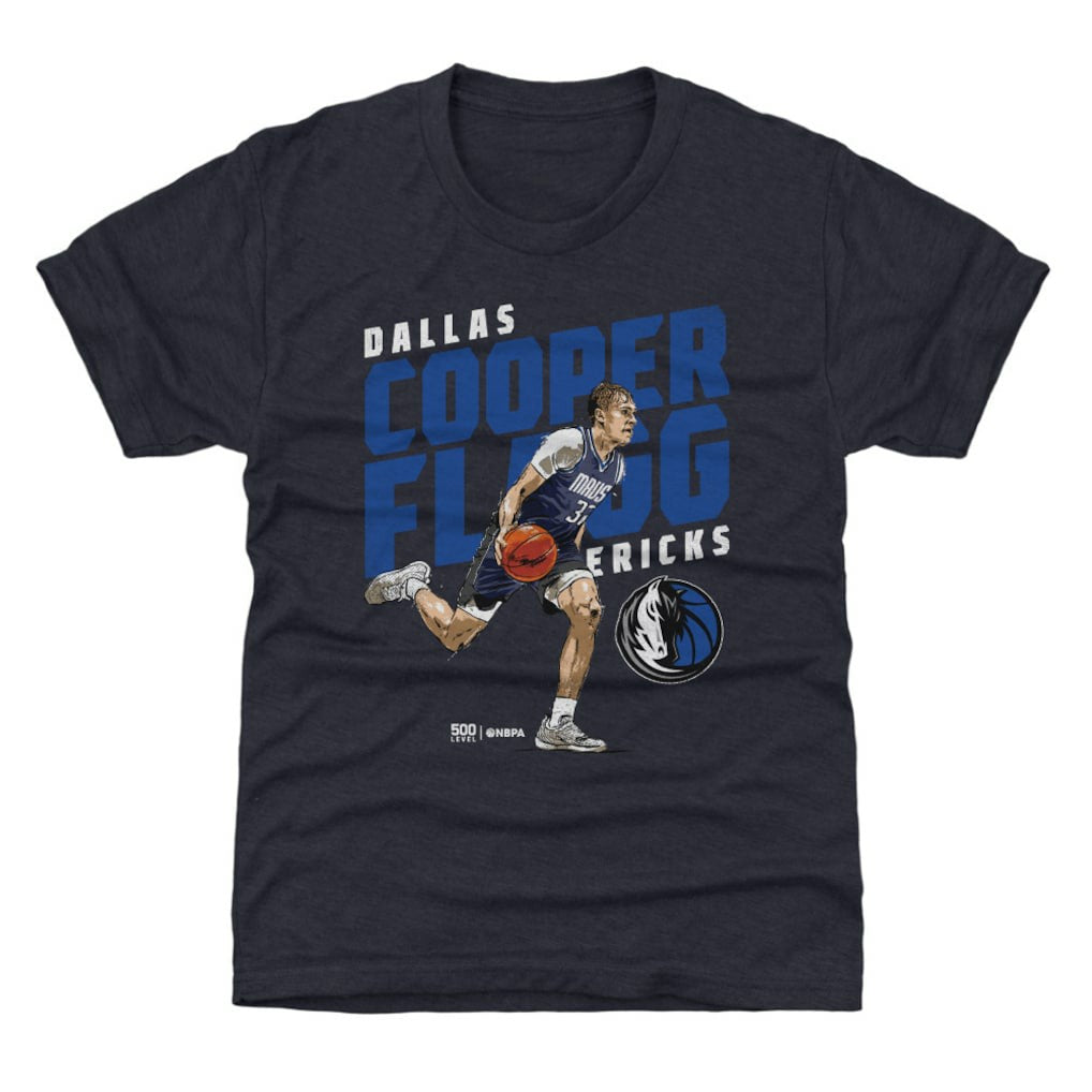 NBA - Cooper Flagg Dallas Mavericks 500 Level Youth Slant T-Shirt - Navy