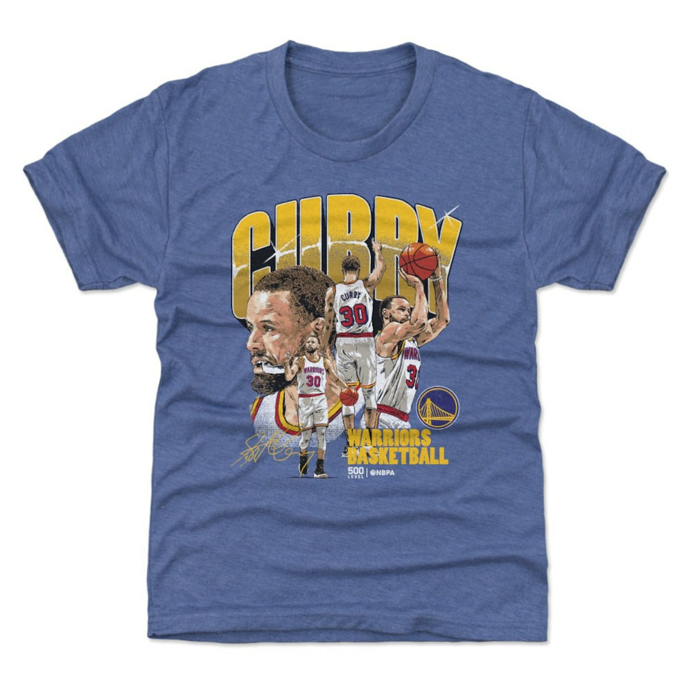 NBA - Stephen Curry Golden State Warriors 500 Level Youth Collage T-Shirt - Royal