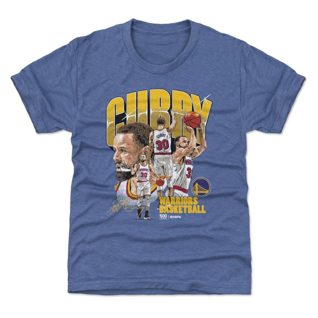NBA - Stephen Curry Golden State Warriors 500 Level Youth Collage T-Shirt - Royal