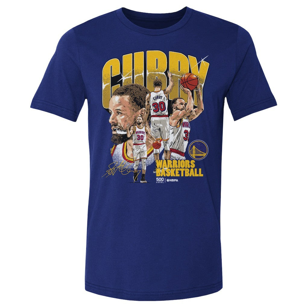 NBA - Stephen Curry Golden State Warriors 500 Level Collage T-Shirt - Royal