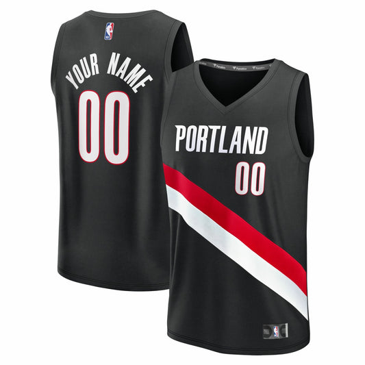 Portland Trail Blazers Fast Break Replica Custom Jersey - Icon Edition - Black | NBA Jerseys