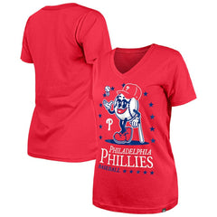 Philadelphia Phillies New Era Women's Little Miss 2 V-Neck T-Shirt On Sale