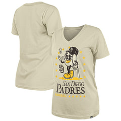 San Diego Padres New Era Women's Little Miss 2 V-Neck T-Shirt Clearance