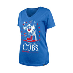 Chicago Cubs New Era Women's Little Miss 2 V-Neck T-Shirt discount