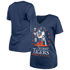 Detroit Tigers New Era Women's Little Miss 2 V-Neck T-Shirt Sale