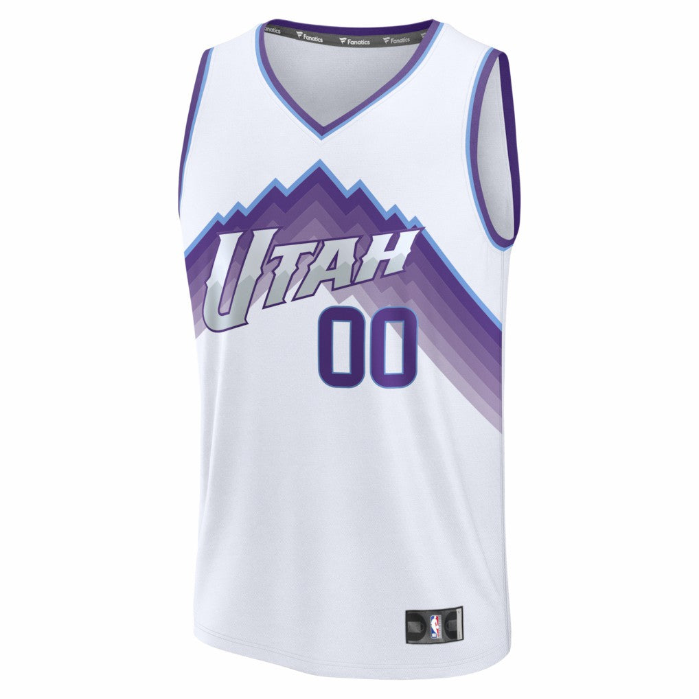 Fanatics - Utah Jazz Fast Break Replica Custom Jersey - White - Association Edition