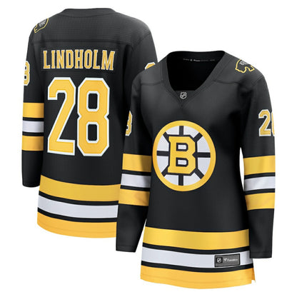 Elias Lindholm Boston Bruins Fanatics Women's Home Breakaway Player Jersey - Black | NHL Jerseys