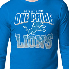 Detroit Lions Starter Comic Style Slogan Long Sleeve T-Shirt Blue - NFL