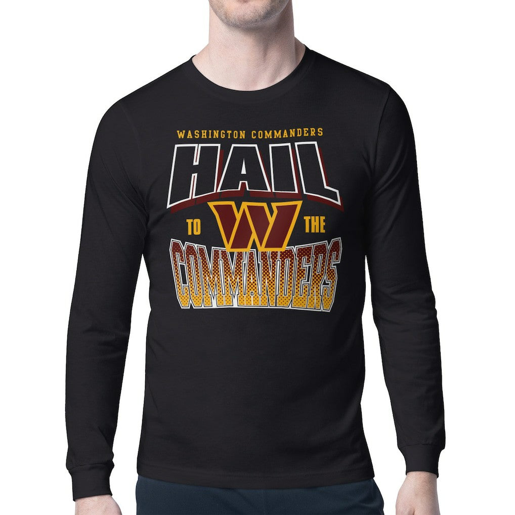 Washington Commanders Starter Comic Style Slogan Long Sleeve T-Shirt Black - NFL