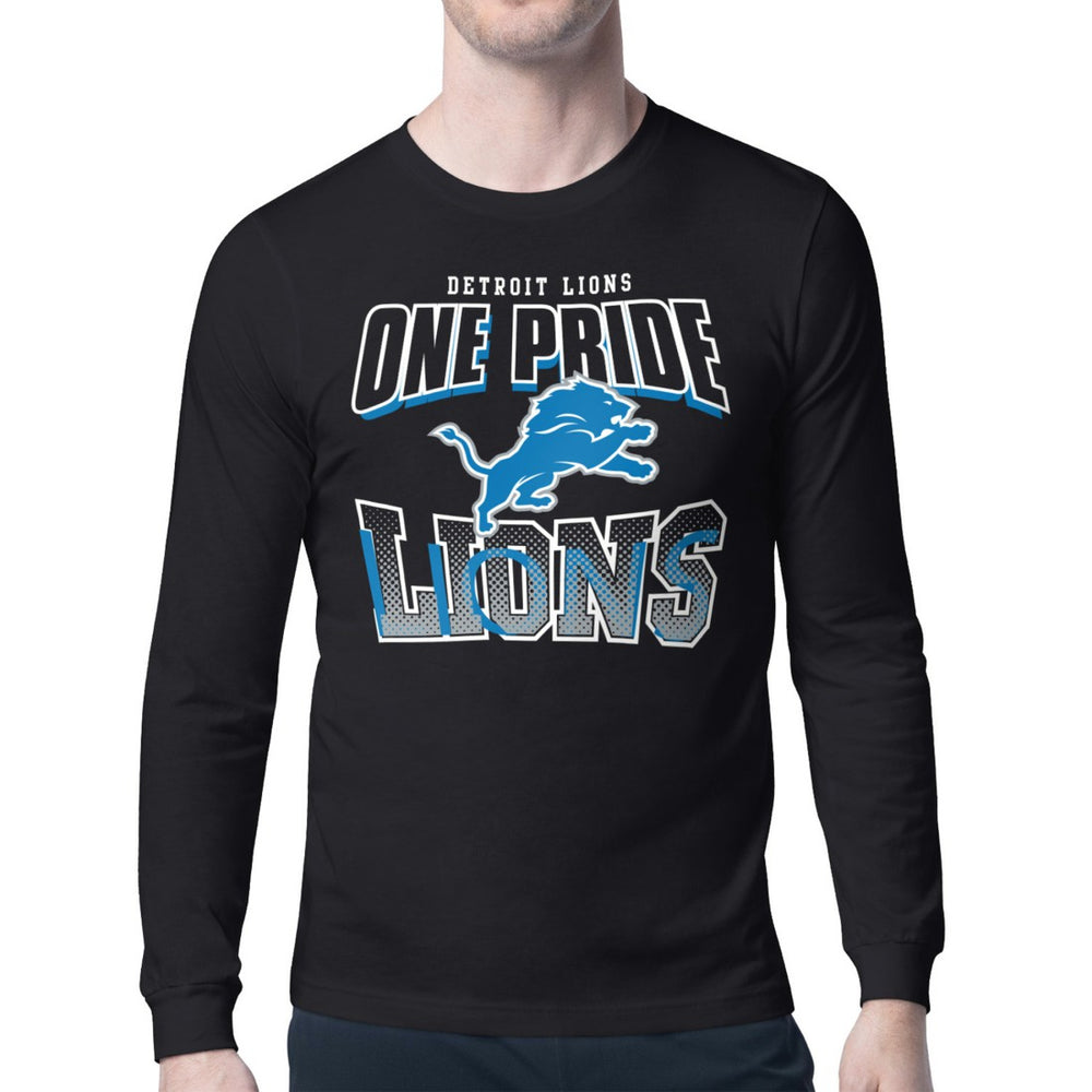 Detroit Lions Starter Comic Style Slogan Long Sleeve T-Shirt Black - NFL