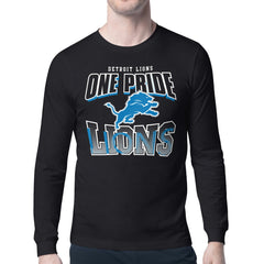 Detroit Lions Starter Comic Style Slogan Long Sleeve T-Shirt Black - NFL