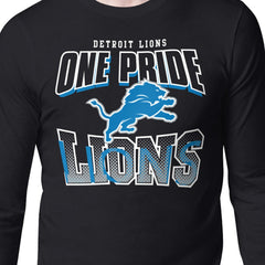 Detroit Lions Starter Comic Style Slogan Long Sleeve T-Shirt Black - NFL