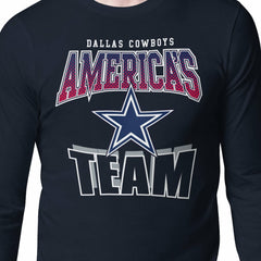 Dallas Cowboys Starter Comic Style Slogan Long Sleeve T-Shirt Navy - NFL