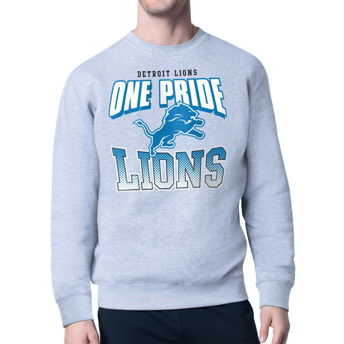 Detroit Lions Starter Comic Style Sweatshirt Gray - NFL