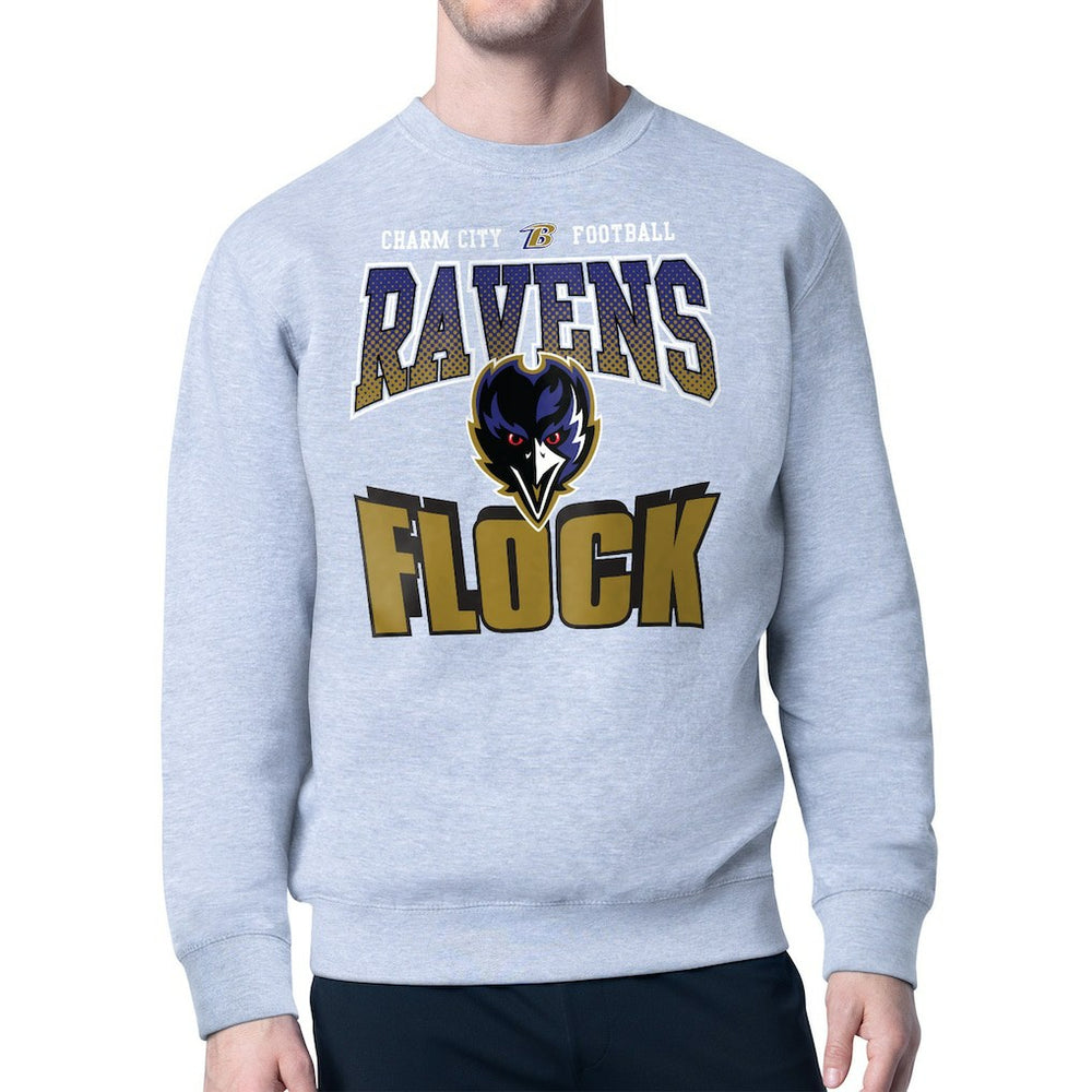 Baltimore Ravens Starter Comic Style Sweatshirt Gray - NFL