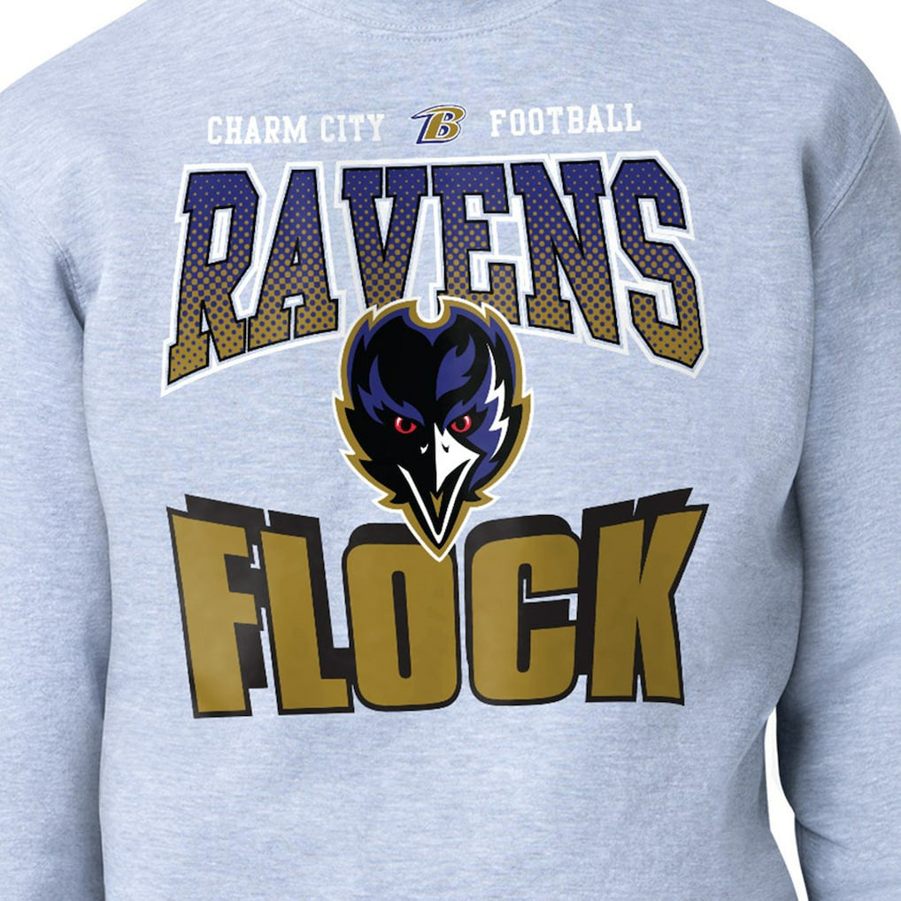 Baltimore Ravens Starter Comic Style Sweatshirt Gray - NFL