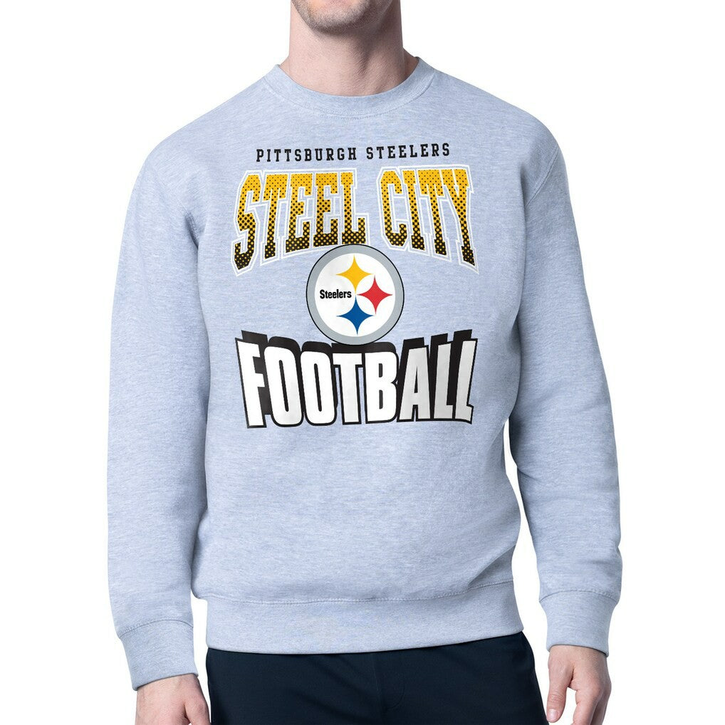 Pittsburgh Steelers Starter Comic Style Sweatshirt Gray - NFL