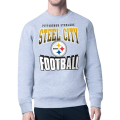 Pittsburgh Steelers Starter Comic Style Sweatshirt Gray - NFL