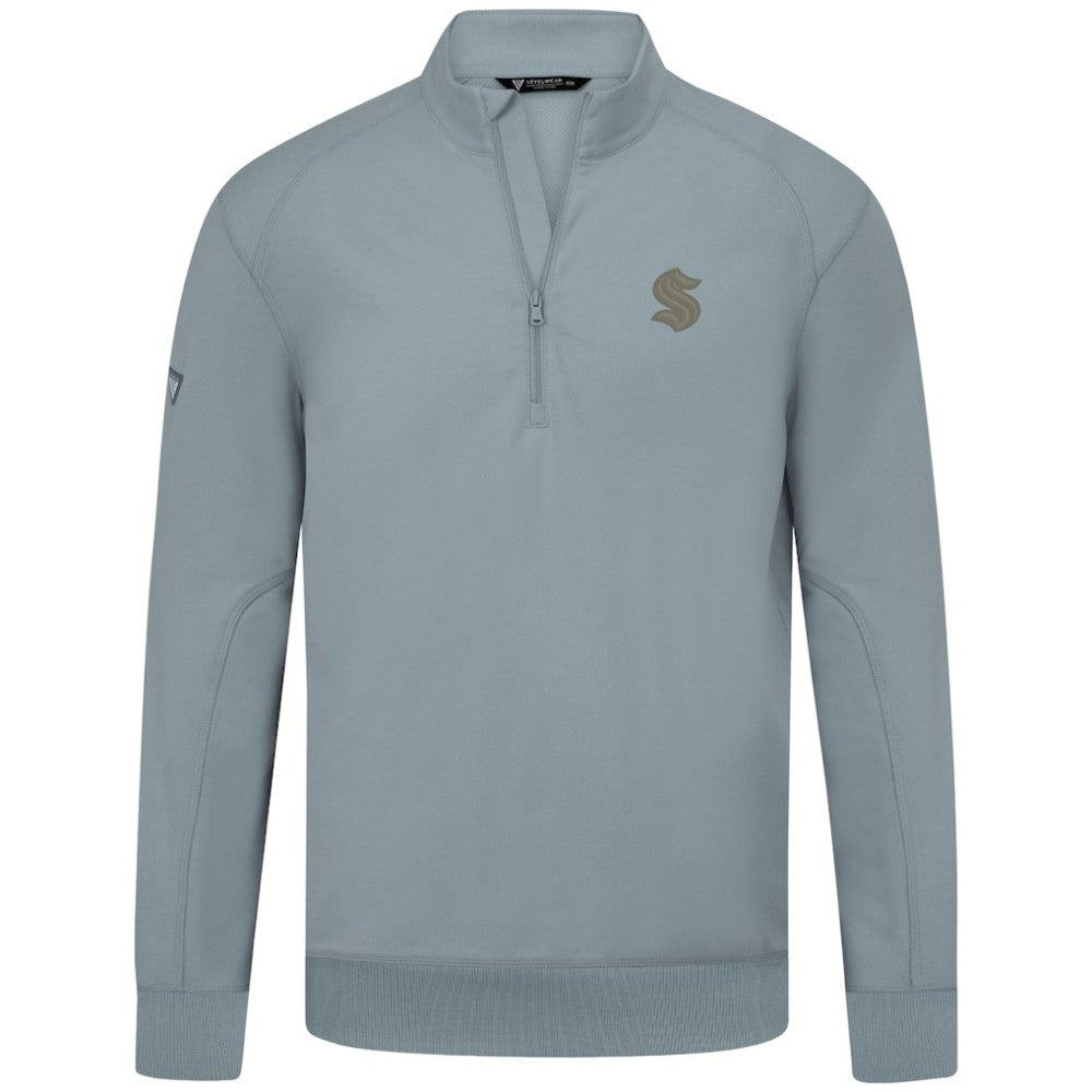 Seattle Kraken Levelwear Copper Upright Quarter-Zip Pullover Gray