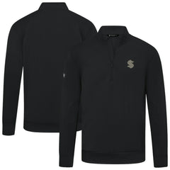Seattle Kraken Levelwear Copper Upright Quarter-Zip Pullover Black